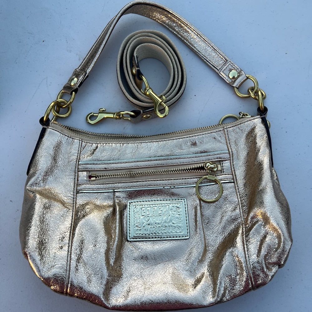 Coach y2k vintage Metallic Gold Shoulder Bag